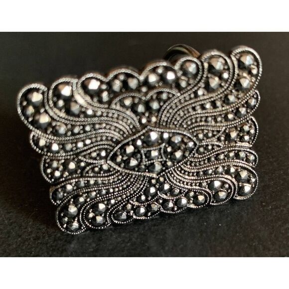 German Faceted Steel Buckle, Vintage, Stamped - Picture 1 of 5